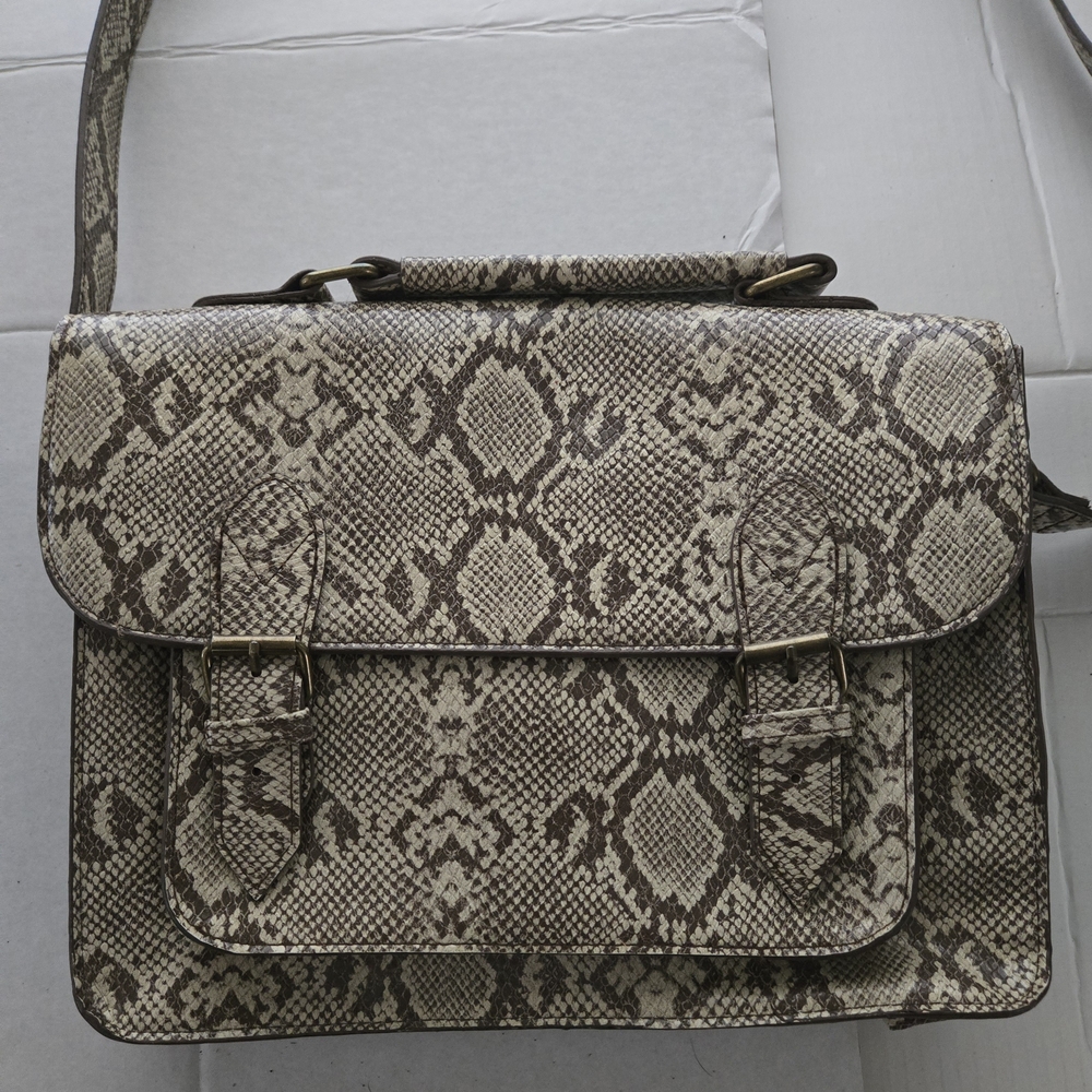 EUC Snake Animal Print BDG Faux Leather Vegan Satchel Crossbody Bag